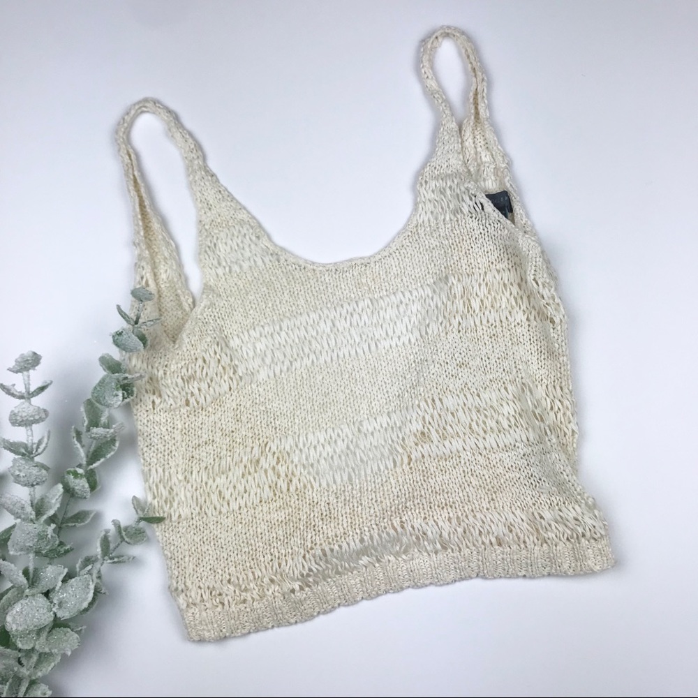 Lightweight Cream Knit Tank Top - Women's Summer Layering Tee